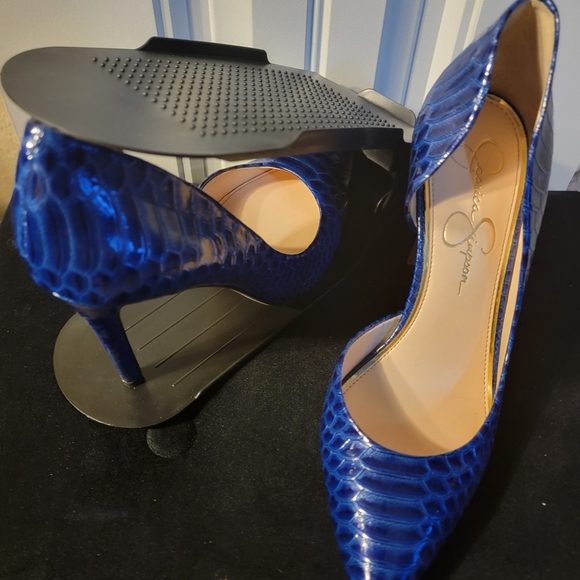 Jessica Simpson Blue Textured Heels - Picture 2 of 3
